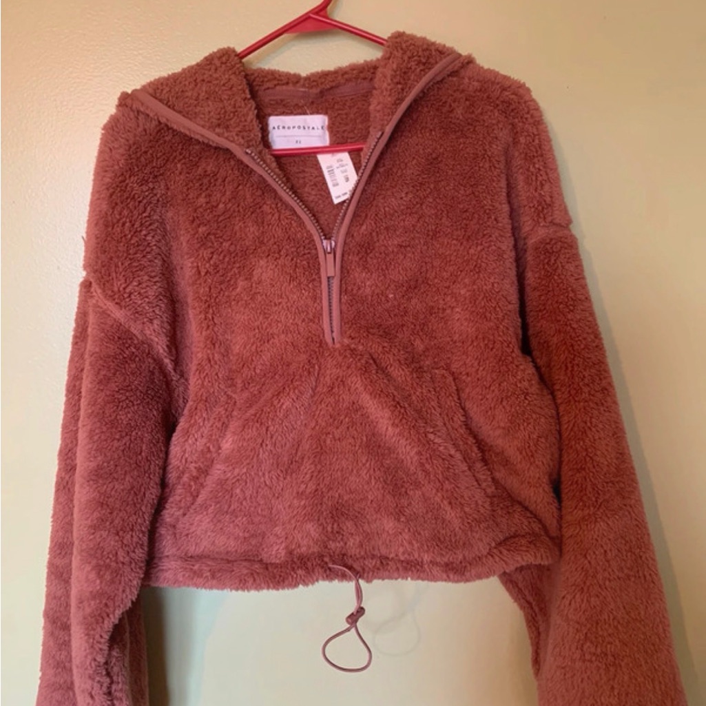 Nwt Aeropostale Cozy Brown Fleece Pullover